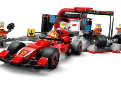 F Pit Stop & Pit Crew with Ferrari Car -