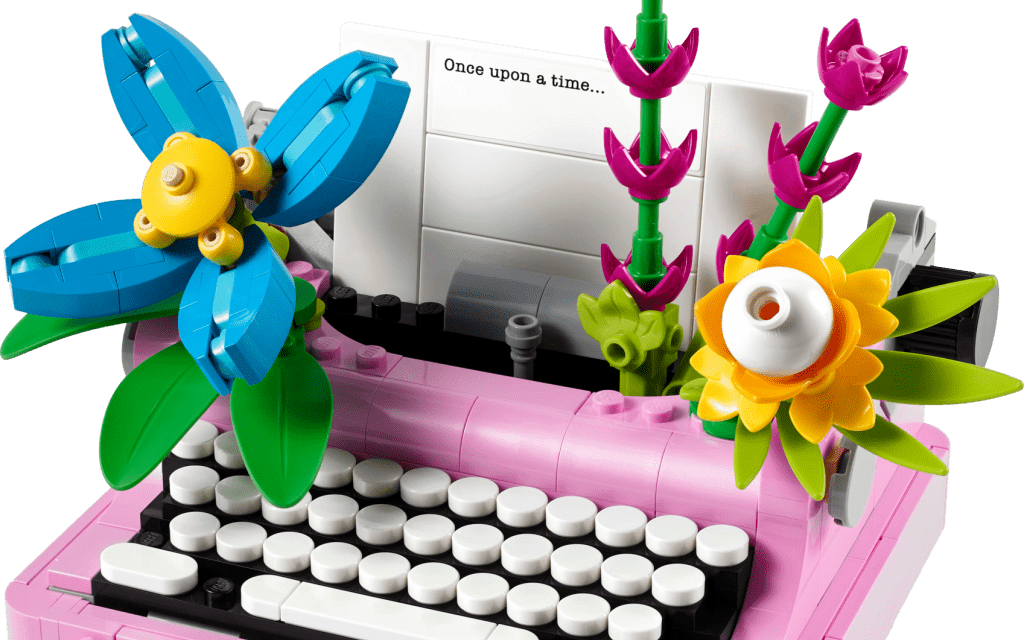 Typewriter with Flowers Revealed