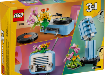 Record Player with Flowers -