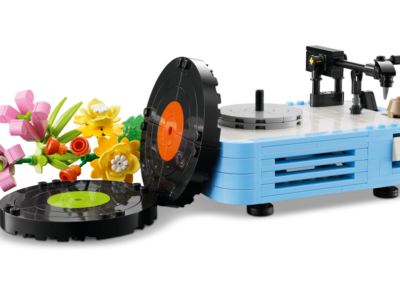 Record Player with Flowers -