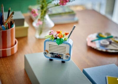 Record Player with Flowers -